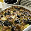 Spinach Olive Bread Pudding